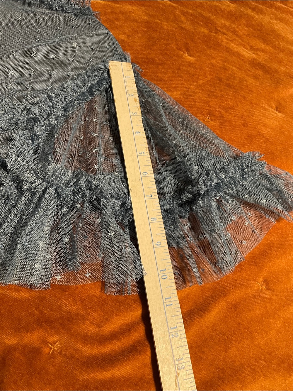 Ivy City Co Dusty Blue Ruffle Tulle Dress - Picture 15 of 17
